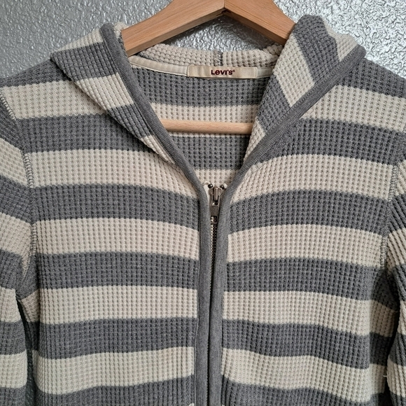 Levi's Waffle Knit Striped  Jacket  Size S - Picture 9 of 12